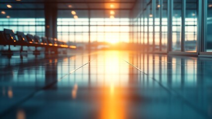 Poster - Empty airport interior : Generative AI