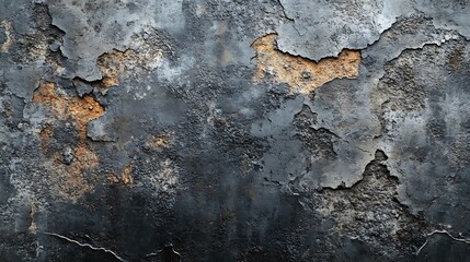 Poster - Old wall texture cement dark black brown background abstract grey color design are light with white gradient background : Generative AI