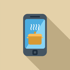 Poster - Smartphone displaying a steaming pot, hinting at the use of technology for food and cooking