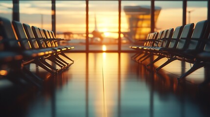 Aufkleber - departure lounge at the airport : Generative AI