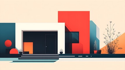 Wall Mural - flat design of a responsive website header that maintains visual impact across devices