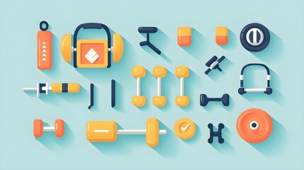 Wall Mural - a flat design of a fitness challenge app with intuitive goal setting and tracking features