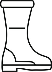 Poster - Simple vector icon of waterproof rubber boots for gardening or hiking in rainy weather