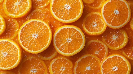 Aufkleber - Orange fruit pattern Healthy food background : Generative AI