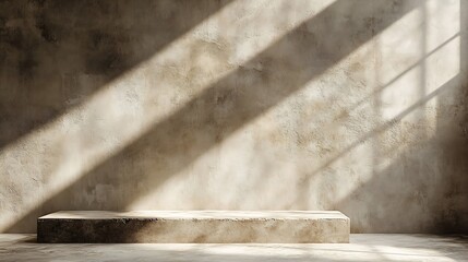 Aufkleber - cosmetic beauty presentation background minimal abstract brown concrete background with light for product displayed shadow and light from windows on rustic plaster wall beige studio ba : Generative AI