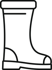 Poster - simple line icon representing a rubber boot, symbolizing protection and gardening