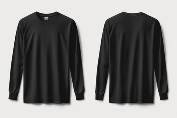 Black long sleeve tshirt mockup isolated created with Generative AI