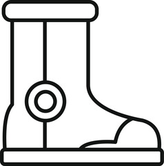 Poster - Waterproof rubber boots protecting from rain, simple gardening shoes icon in thin line style