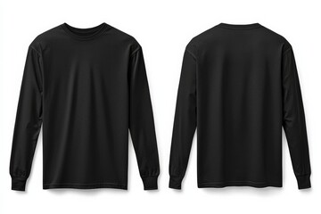 Black long sleeve tshirt mockup isolated created with Generative AI