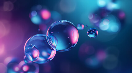 Poster - business background, minimalist abstract wallpaper showcasing transparent glass spheres floating aga