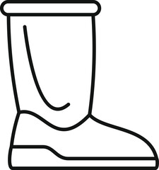 Poster - waterproof rubber boots are protecting from rain outline icon for web design isolated on white backg