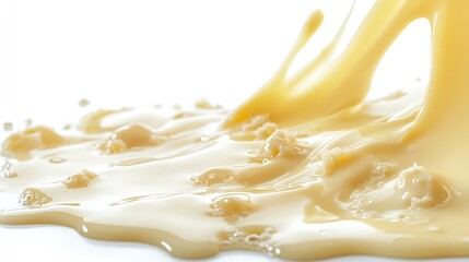 Aufkleber - Spilled tasty condensed milk isolated on white : Generative AI