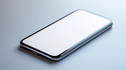 Poster - Smartphone with a blank screen on a white background Smartphone mockup closeup isolated on white background : Generative AI