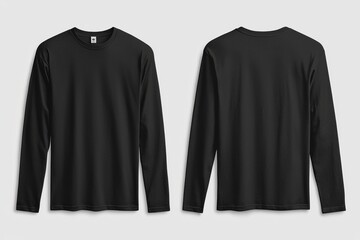 Black long sleeve tshirt mockup isolated created with Generative AI