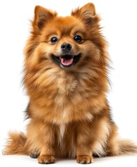 Wall Mural - Adorable Pomeranian Puppy Sitting with a Happy Expression