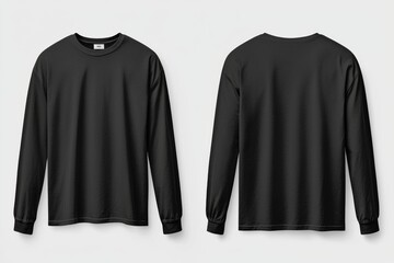 Black long sleeve tshirt mockup isolated created with Generative AI