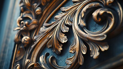 Aufkleber - Part of bronze frame in Baroque style : Generative AI