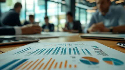 Poster - Meeting to discuss budget analysis and growth charts of the real estate business Analyzing the cash flow income expenses and profit and loss of the property : Generative AI