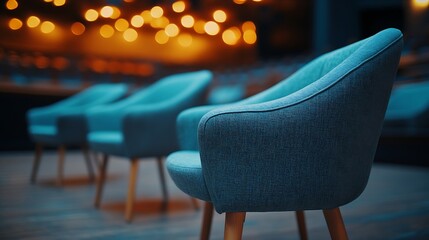 Aufkleber - Panoramic photography of theater chairs : Generative AI