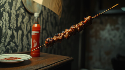 Sticker - BBQ Skewer Closeup.