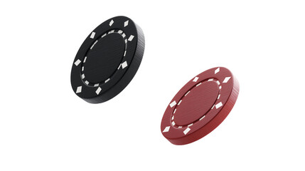 Wall Mural - Poker chips falling, isolated, transparent background 