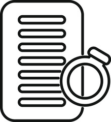 Poster - This simple vector icon represents the concept of time management and efficiency with a stopwatch measuring the completion of a list