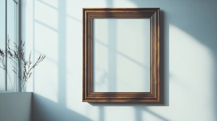 Aufkleber - Vintage picture frame on white wall  Art Nouveau Retro : Generative AI
