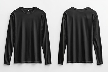 Black long sleeve tshirt mockup isolated created with Generative AI