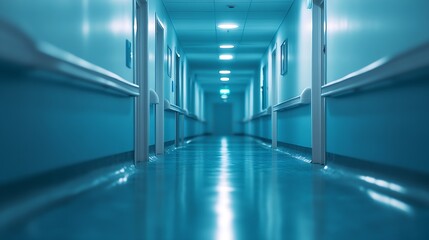 Poster - blur hospital corridor in hospital : Generative AI
