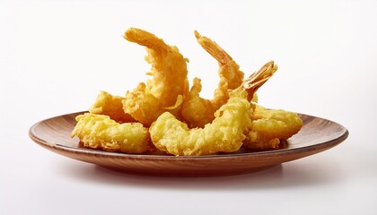 Shrimp tempura with white background isolated