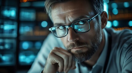 Poster - The software developer is focused on the work front view : Generative AI