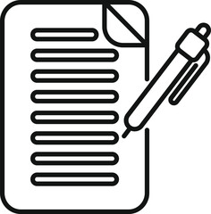 Poster - simple icon of a pen writing on a checklist, great for websites and apps