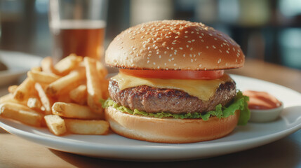 Sticker - Cheeseburger & Fries.