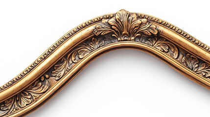 Aufkleber - Curved antique gold picture frame Canvas on white background : Generative AI