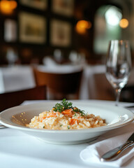 Wall Mural - Creamy Salmon Risotto.