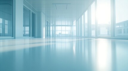 Poster - Abstract blurred modern workspace background white indoor interior office or hospital with window and the light with copy space Blurry backgrounds for advertising and business presenta : Generative AI