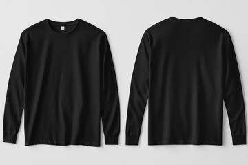 Black long sleeve tshirt mockup isolated created with Generative AI