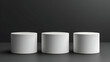 © sarinya - White Cylindrical Pedestals on Black Background