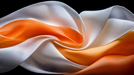 Wall Mural - Abstract White and Orange Fabric Texture Background