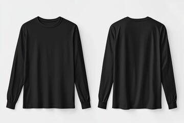 Black long sleeve tshirt mockup isolated created with Generative AI