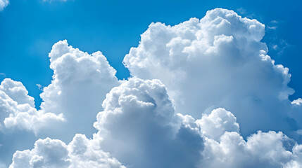 Fluffy White Clouds in a Blue Sky