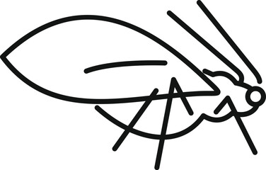 Poster - simple line art of a cricket insect with long antennae, perfect for minimalist designs