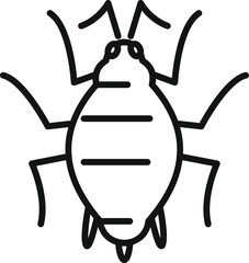 Poster - simple vector icon of a colorado potato beetle, a common garden pest, crawling with six legs