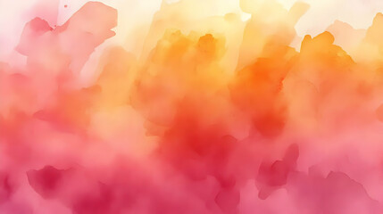 Wall Mural - Abstract Watercolor Background in Pink Orange and Yellow