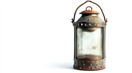 Wall Mural - Rustic Metal Lantern with Glass Panel and Handle