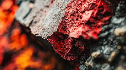 Wall Mural - Red Hot Ember Closeup Macro Texture