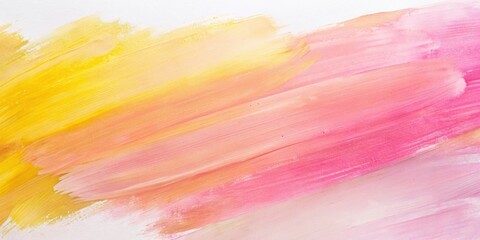 Wall Mural - Abstract colorful background with pastel pink and yellow paint strokes, pastel, pink, yellow, paint strokes, abstract