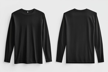 Black long sleeve tshirt mockup isolated created with Generative AI