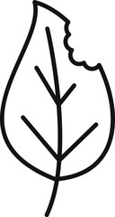 Canvas Print - Simple icon of a leaf with a bite taken out of it, representing damage by insects