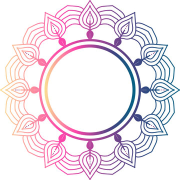 Mandala Line Illustration, colorful mandala design, gradient mandala